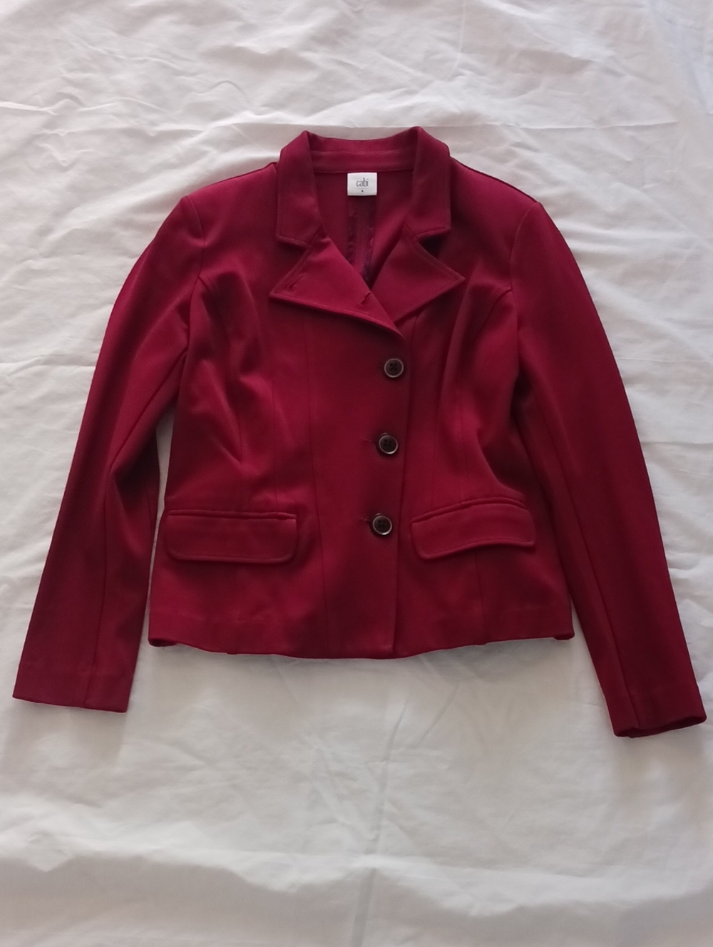 CAbi Wine Red Tailored Blazer Jacket